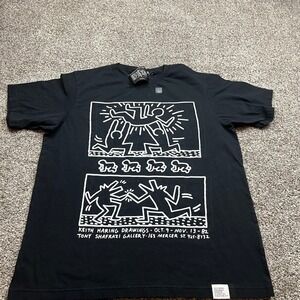 Uniqlo UT Keith Haring Drawings T Shirt Mens L Black Graphic Short Sleeve Art